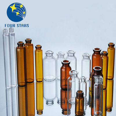 গুণ  10ml Clear Amber Screw Cap Vials Neutral Borosilicate Glass কারখানা